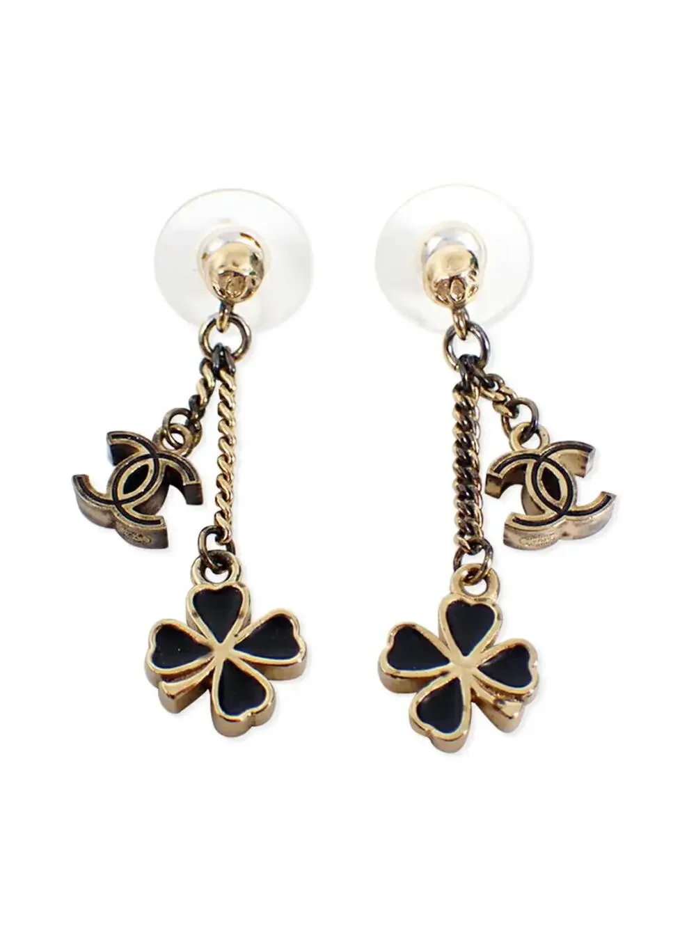 Chanel Cc Logo Clover Earrings Metal #209468C69B